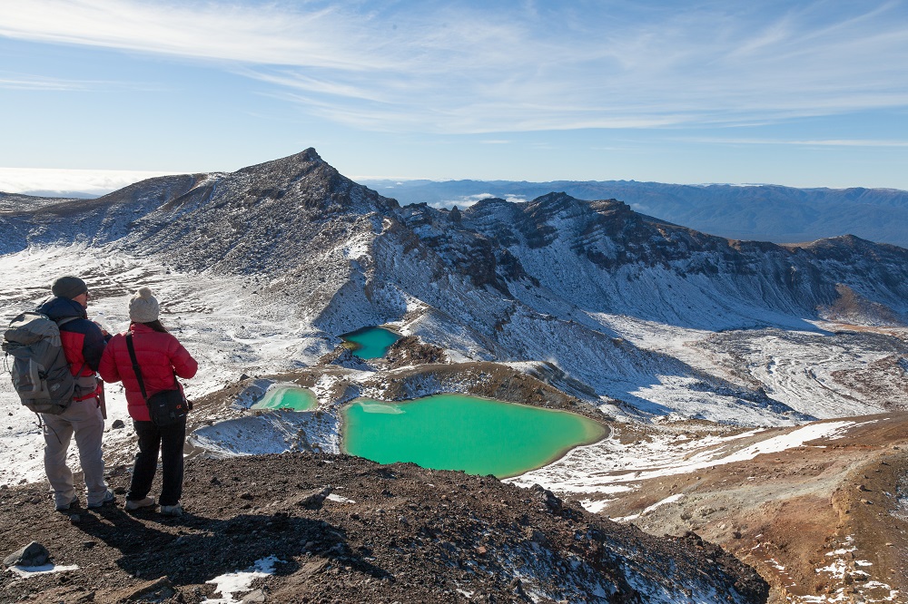 Emerald lakes on Tongariro Crossing track